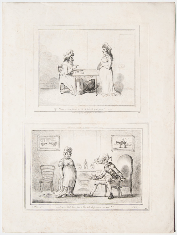 original Gillray suppressed prints Miss, I have a Monstrous Crow to pluck with you


and would'st thou turn the vile Reproach on me